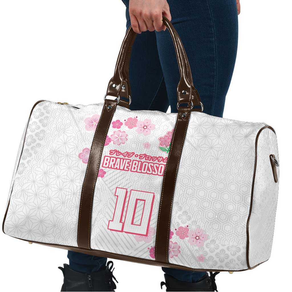 Custom Rugby Japan Travel Bag The Champion Brave Blossoms White Color - Wonder Print Shop