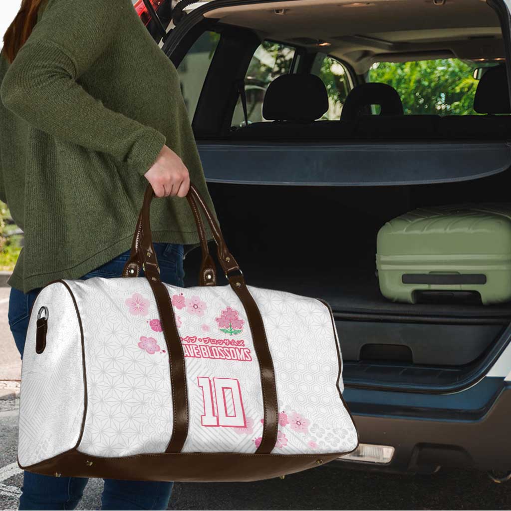 Custom Rugby Japan Travel Bag The Champion Brave Blossoms White Color - Wonder Print Shop