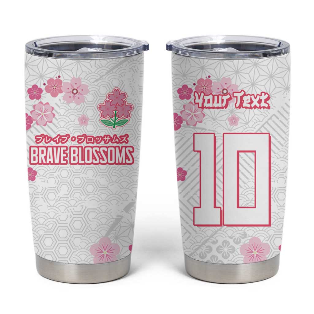 Custom Rugby Japan Tumbler Cup The Champion Brave Blossoms White Color - Wonder Print Shop