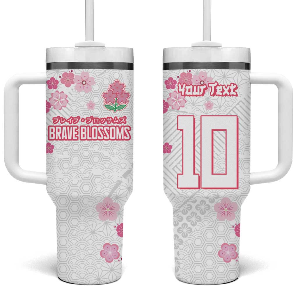 Custom Rugby Japan Tumbler With Handle The Champion Brave Blossoms White Color - Wonder Print Shop