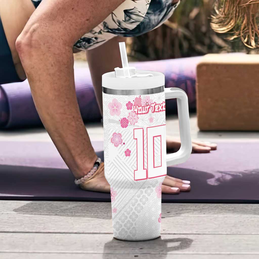Custom Rugby Japan Tumbler With Handle The Champion Brave Blossoms White Color - Wonder Print Shop