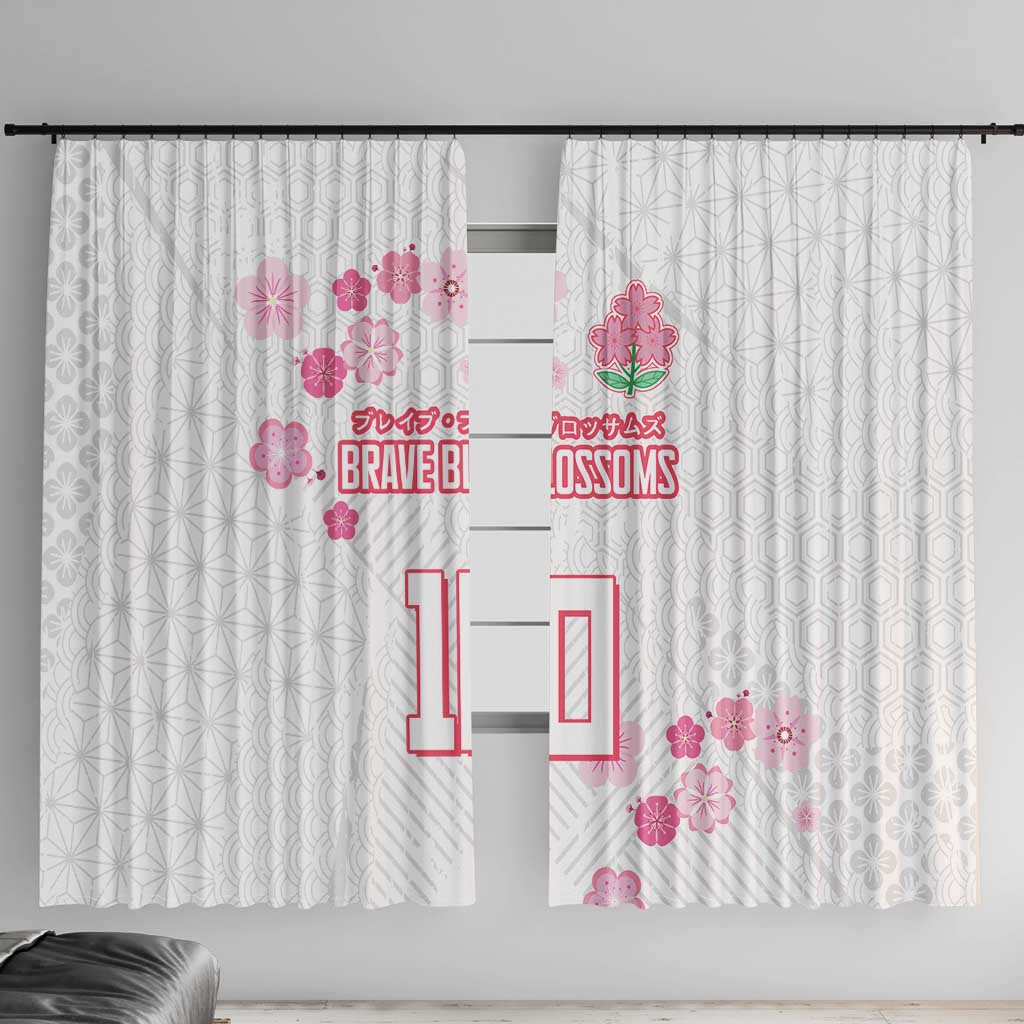 Custom Rugby Japan Window Curtain The Champion Brave Blossoms White Color - Wonder Print Shop