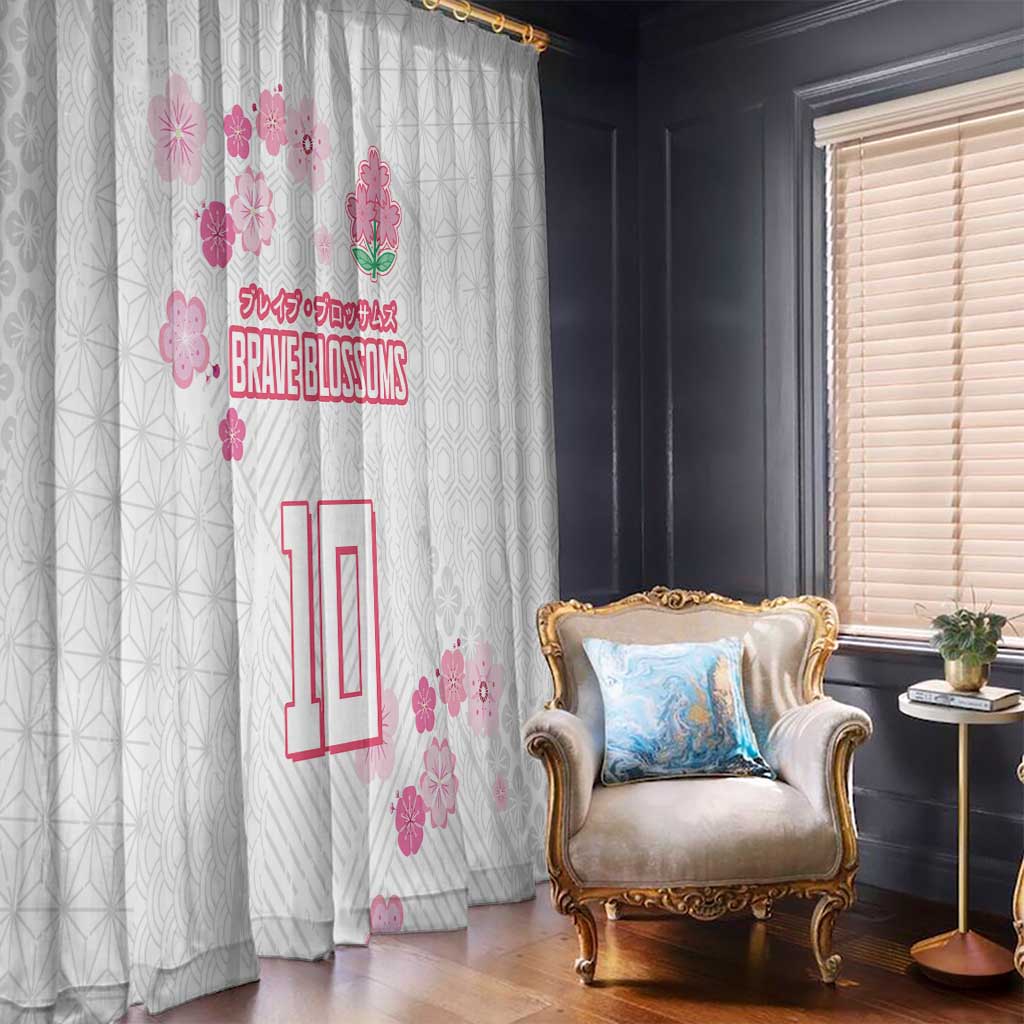 Custom Rugby Japan Window Curtain The Champion Brave Blossoms White Color - Wonder Print Shop