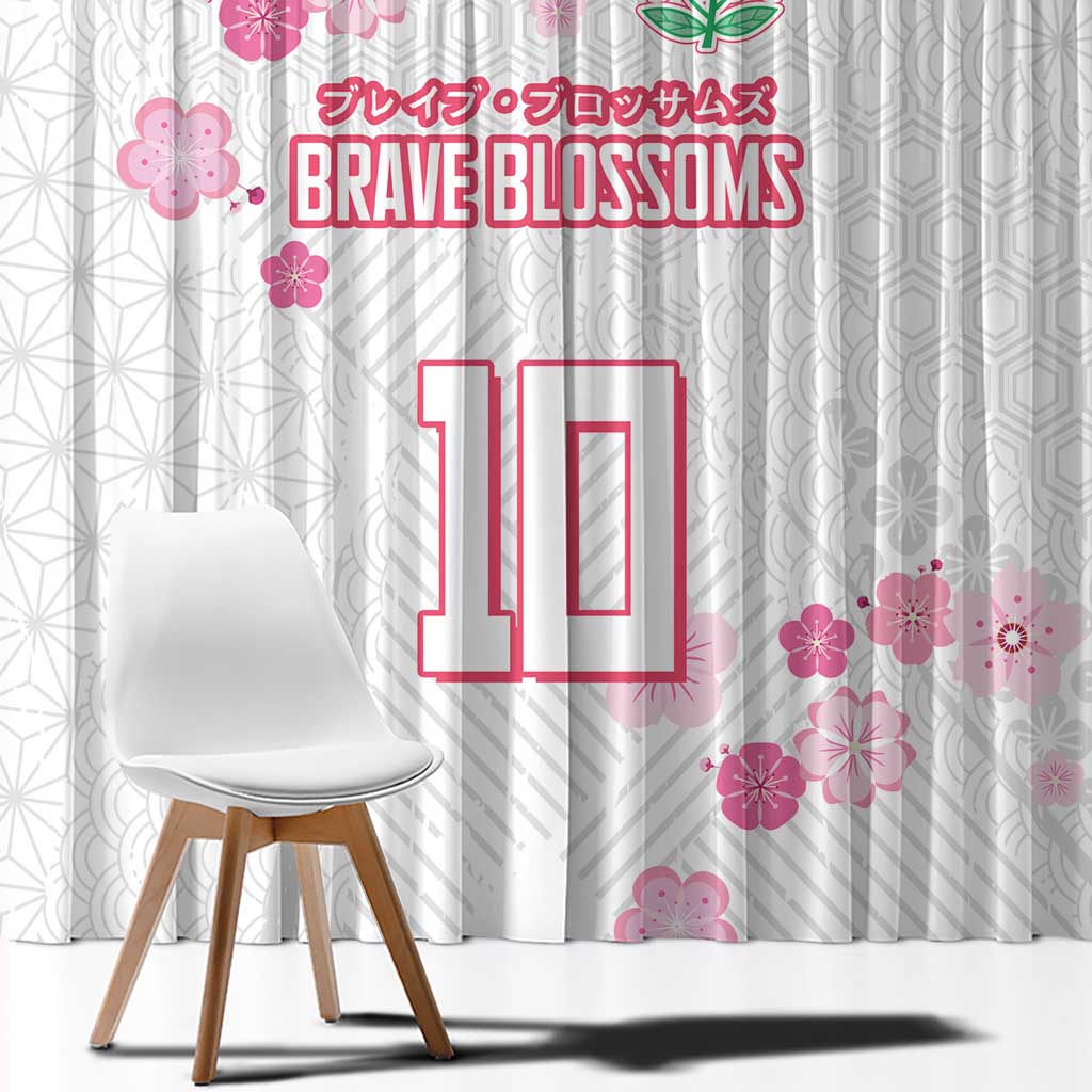 Custom Rugby Japan Window Curtain The Champion Brave Blossoms White Color - Wonder Print Shop