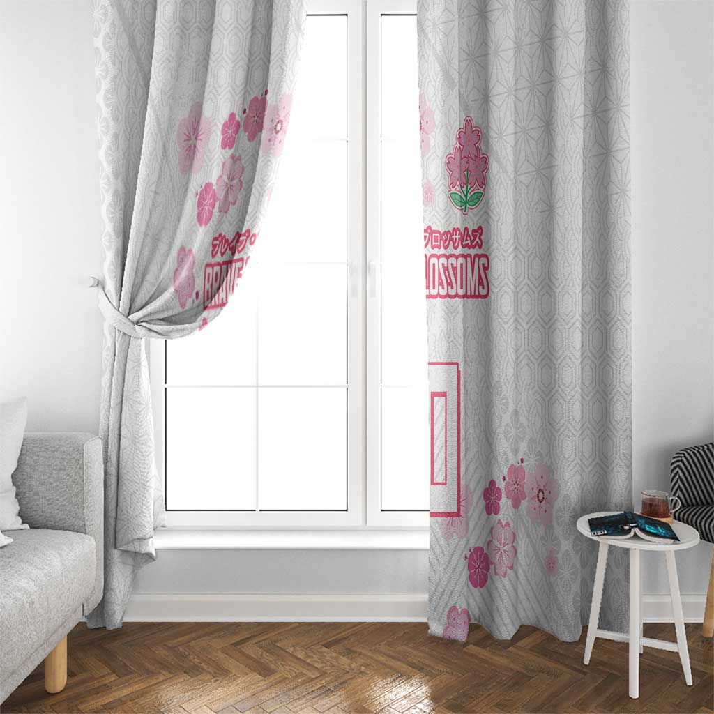 Custom Rugby Japan Window Curtain The Champion Brave Blossoms White Color - Wonder Print Shop