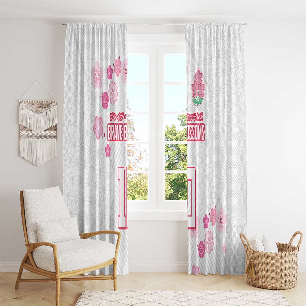 Custom Rugby Japan Window Curtain The Champion Brave Blossoms White Color - Wonder Print Shop