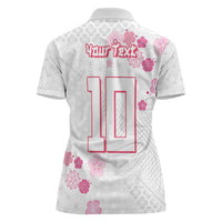 Custom Rugby Japan Women Polo Shirt The Champion Brave Blossoms White Color - Wonder Print Shop