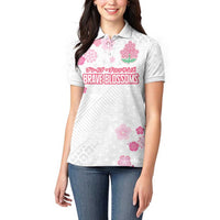 Custom Rugby Japan Women Polo Shirt The Champion Brave Blossoms White Color - Wonder Print Shop