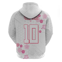 Custom Rugby Japan Zip Hoodie The Champion Brave Blossoms White Color - Wonder Print Shop