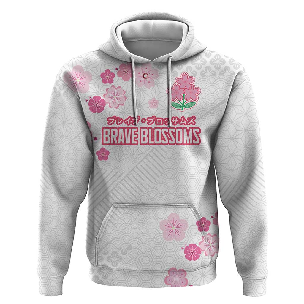 Custom Rugby Japan Zip Hoodie The Champion Brave Blossoms White Color - Wonder Print Shop