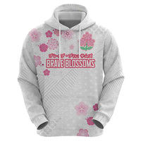Custom Rugby Japan Zip Hoodie The Champion Brave Blossoms White Color - Wonder Print Shop