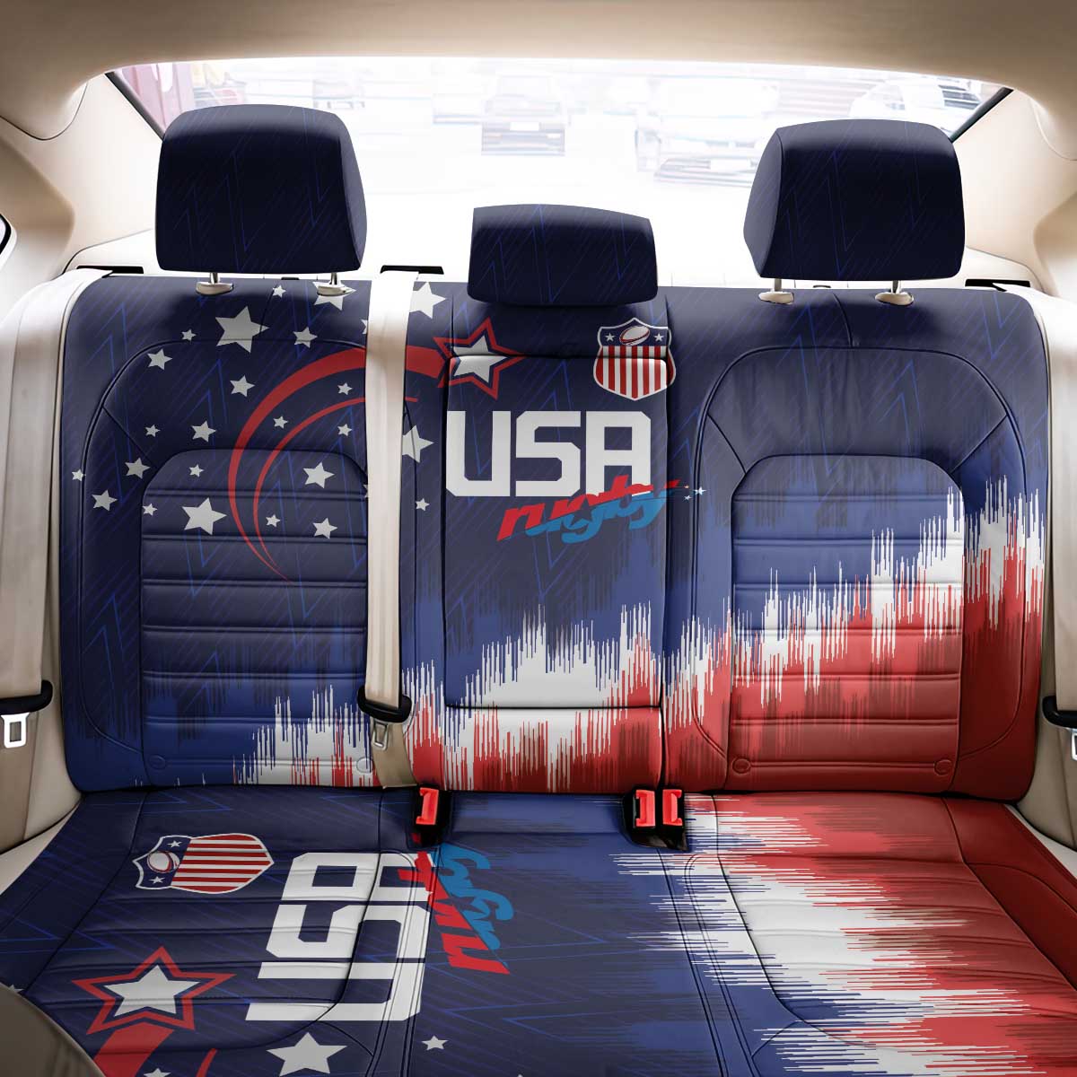 Rugby USA Back Car Seat Cover American Icon - Wonder Print Shop