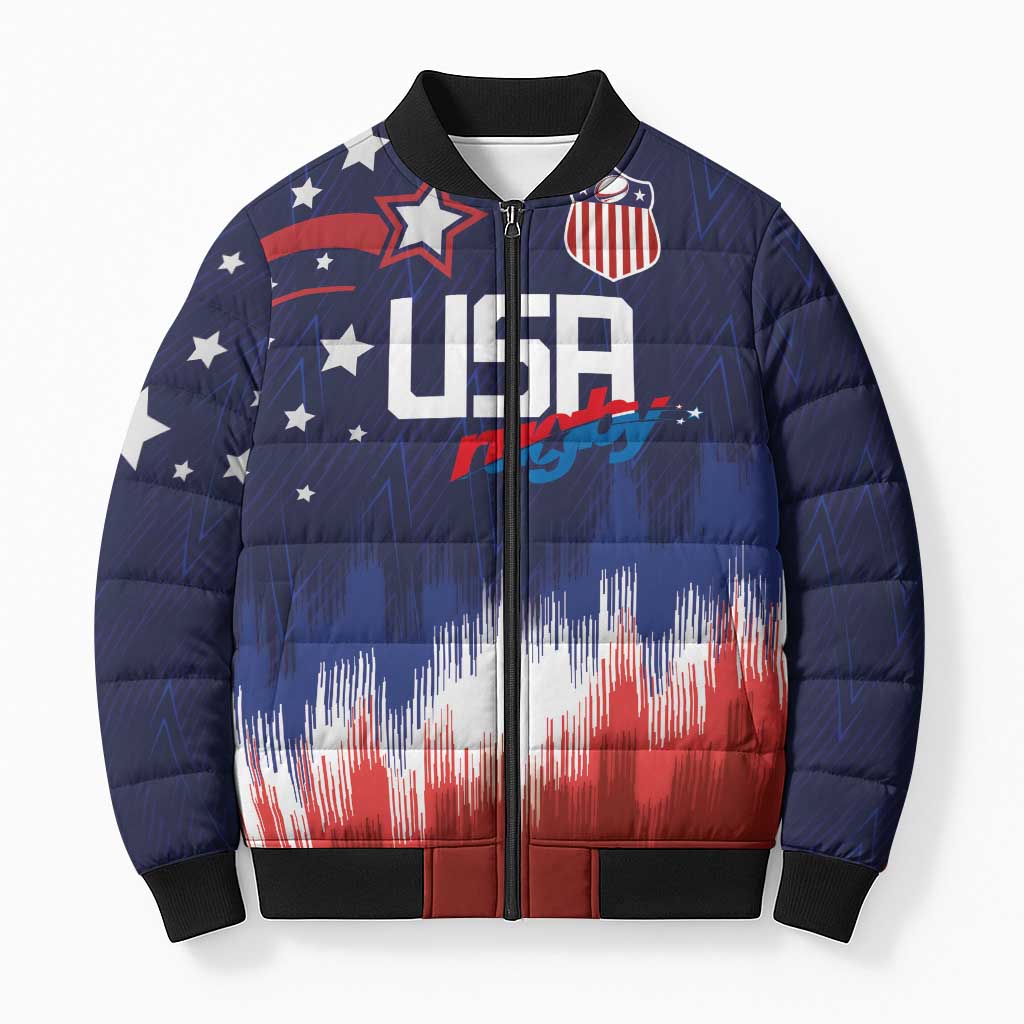 Custom Rugby USA Bomber Puffer Jacket American Icon - Wonder Print Shop