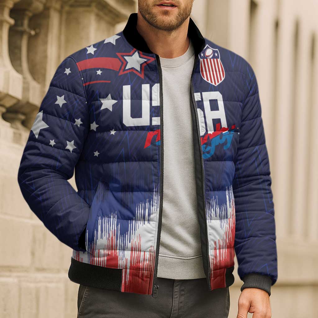Custom Rugby USA Bomber Puffer Jacket American Icon - Wonder Print Shop