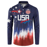 Custom Rugby USA Button Sweatshirt American Icon - Wonder Print Shop