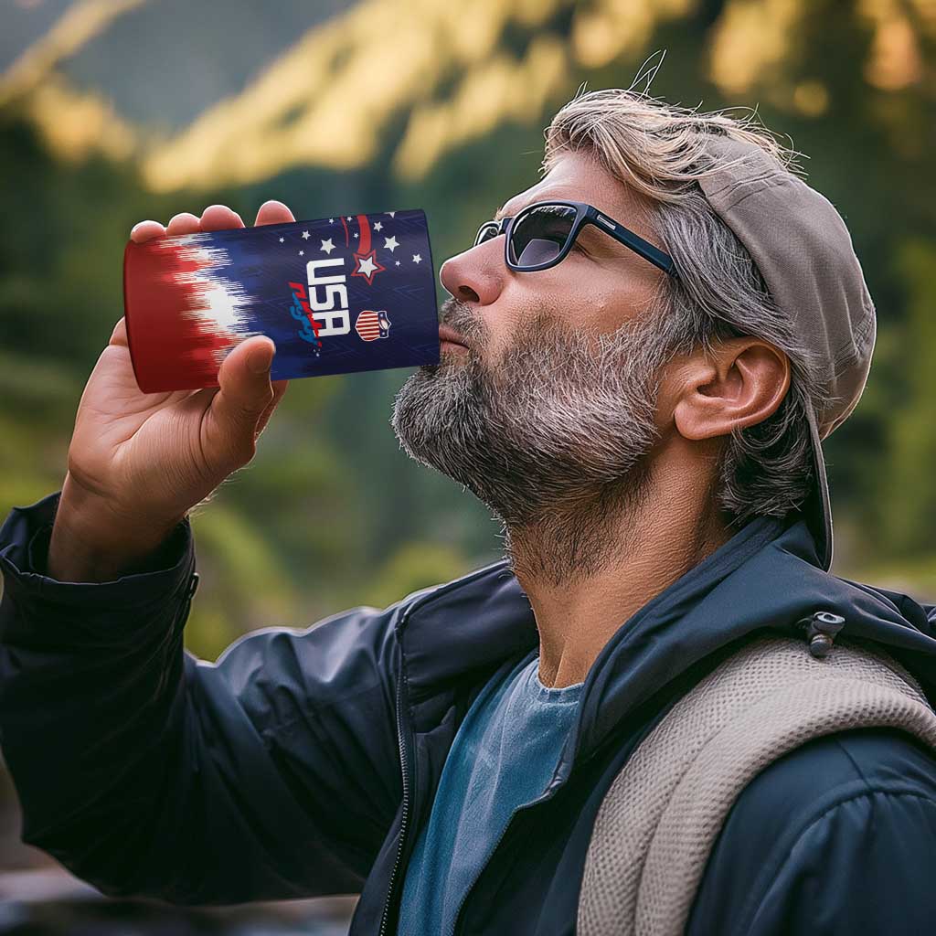 Custom Rugby USA 4 in 1 Can Cooler Tumbler American Icon - Wonder Print Shop