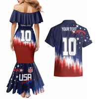 Custom Rugby USA Couples Matching Mermaid Dress and Hawaiian Shirt American Icon - Wonder Print Shop