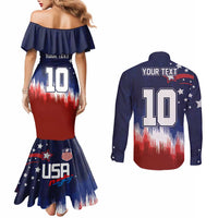 Custom Rugby USA Couples Matching Mermaid Dress and Long Sleeve Button Shirt American Icon - Wonder Print Shop