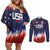 Custom Rugby USA Couples Matching Off Shoulder Short Dress and Long Sleeve Button Shirt American Icon - Wonder Print Shop