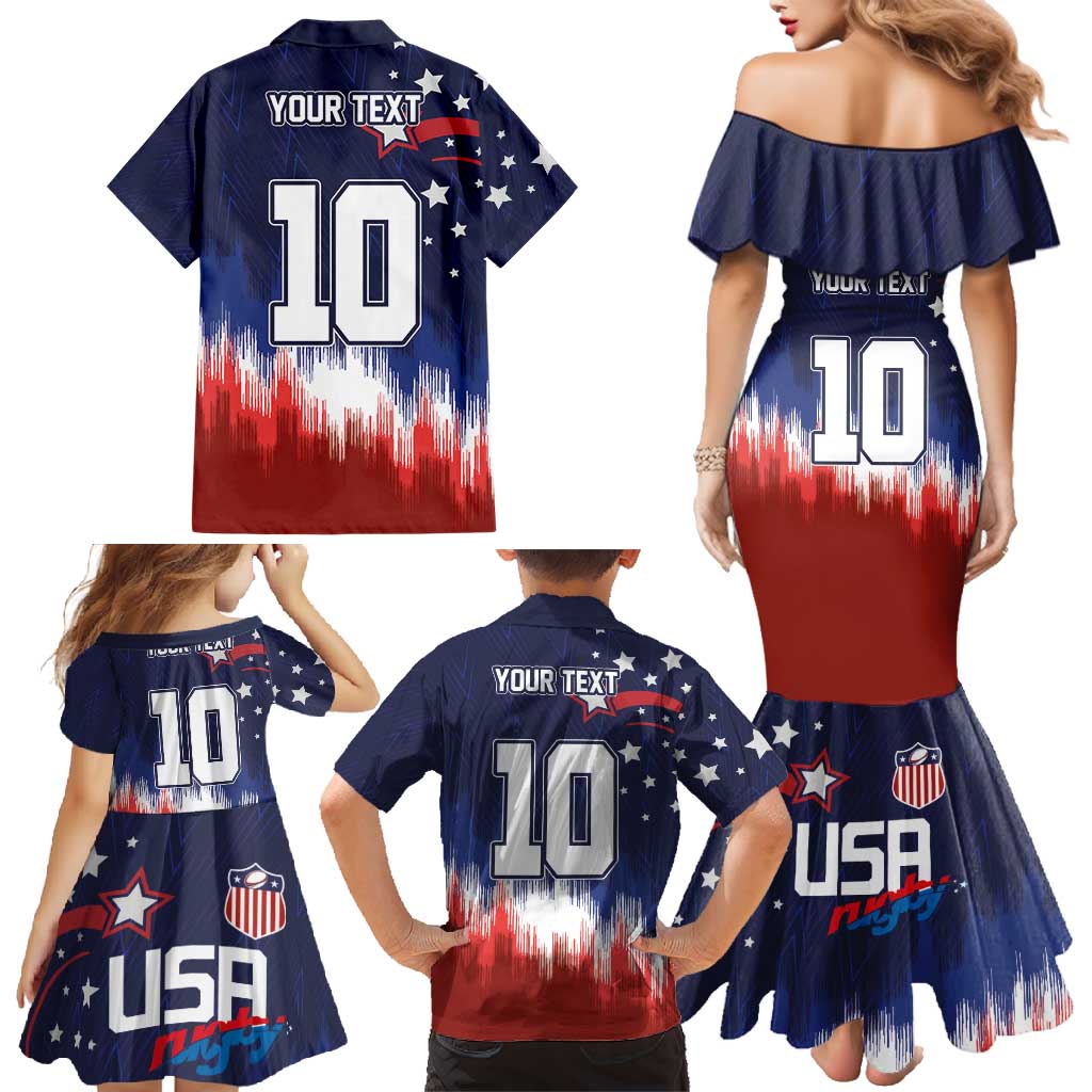 Custom Rugby USA Family Matching Mermaid Dress and Hawaiian Shirt American Icon - Wonder Print Shop