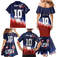 Custom Rugby USA Family Matching Mermaid Dress and Hawaiian Shirt American Icon - Wonder Print Shop