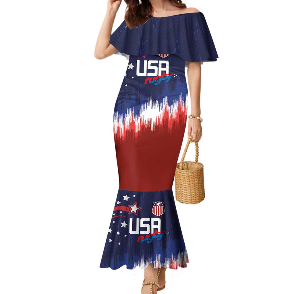 Custom Rugby USA Family Matching Mermaid Dress and Hawaiian Shirt American Icon - Wonder Print Shop