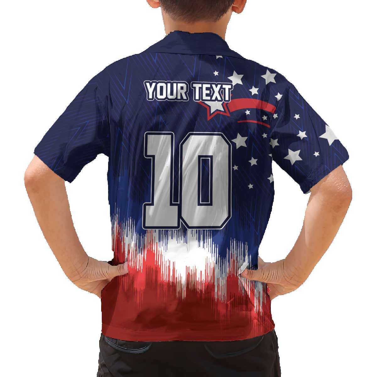 Custom Rugby USA Family Matching Off The Shoulder Long Sleeve Dress and Hawaiian Shirt American Icon - Wonder Print Shop