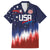 Custom Rugby USA Family Matching Off The Shoulder Long Sleeve Dress and Hawaiian Shirt American Icon - Wonder Print Shop