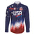 Custom Rugby USA Family Matching Off The Shoulder Long Sleeve Dress and Hawaiian Shirt American Icon - Wonder Print Shop