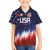 Custom Rugby USA Family Matching Off The Shoulder Long Sleeve Dress and Hawaiian Shirt American Icon - Wonder Print Shop