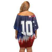 Custom Rugby USA Family Matching Off Shoulder Short Dress and Hawaiian Shirt American Icon - Wonder Print Shop
