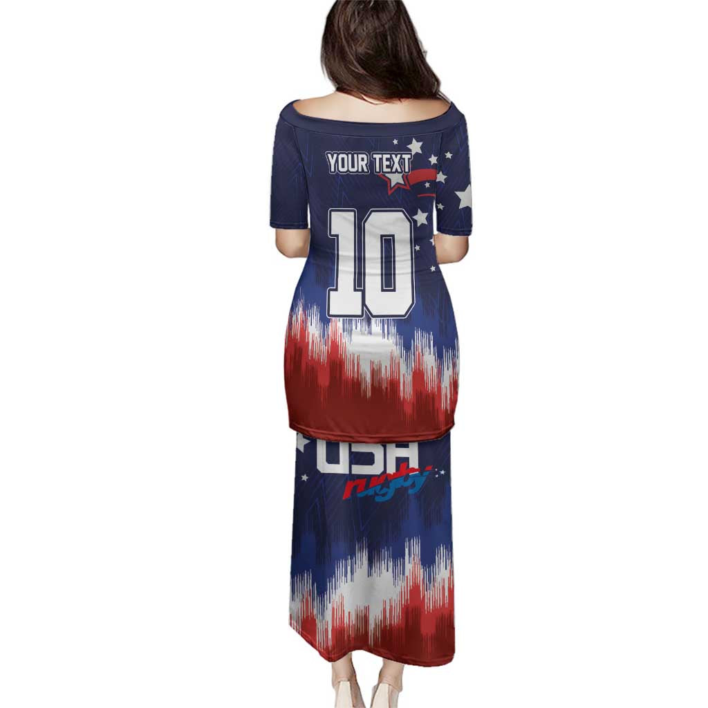 Custom Rugby USA Family Matching Puletasi and Hawaiian Shirt American Icon - Wonder Print Shop