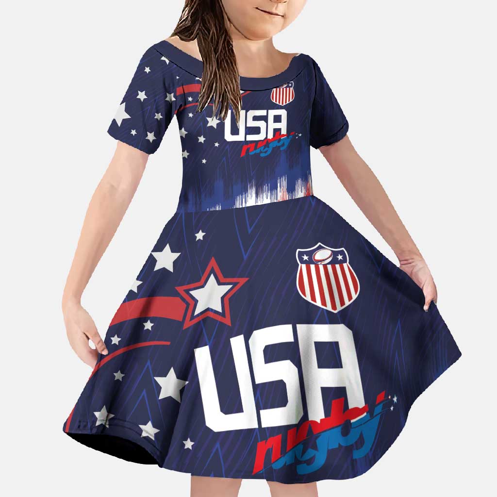 Custom Rugby USA Family Matching Summer Maxi Dress and Hawaiian Shirt American Icon - Wonder Print Shop