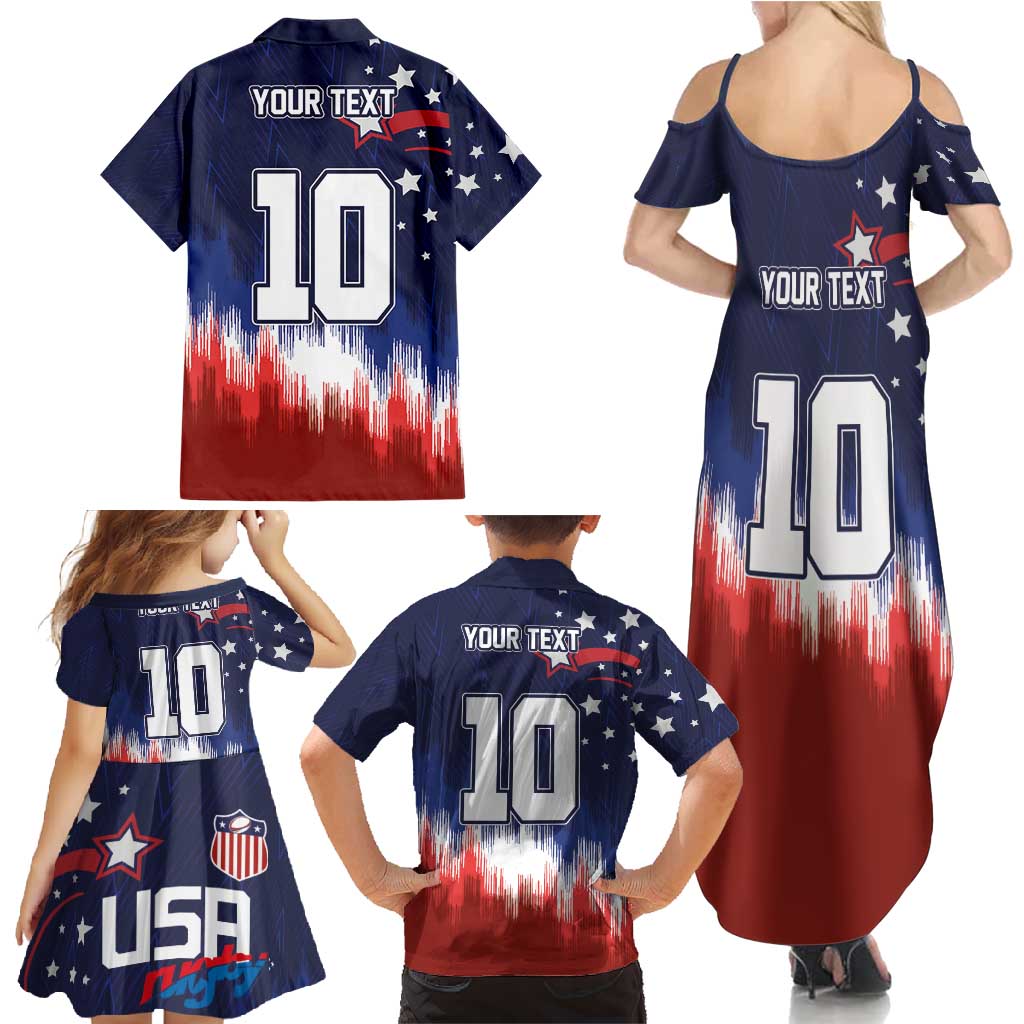 Custom Rugby USA Family Matching Summer Maxi Dress and Hawaiian Shirt American Icon - Wonder Print Shop