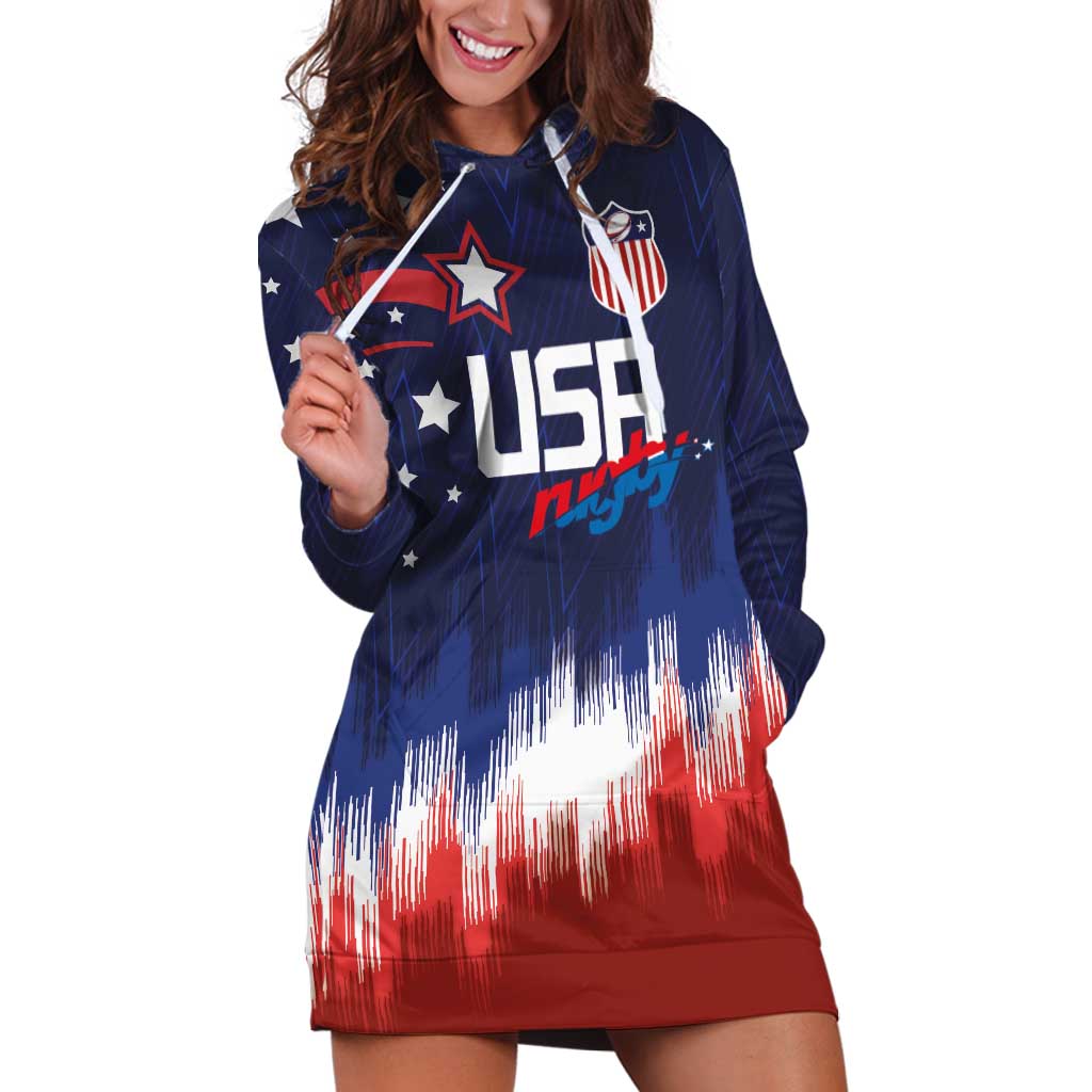 Custom Rugby USA Hoodie Dress American Icon - Wonder Print Shop