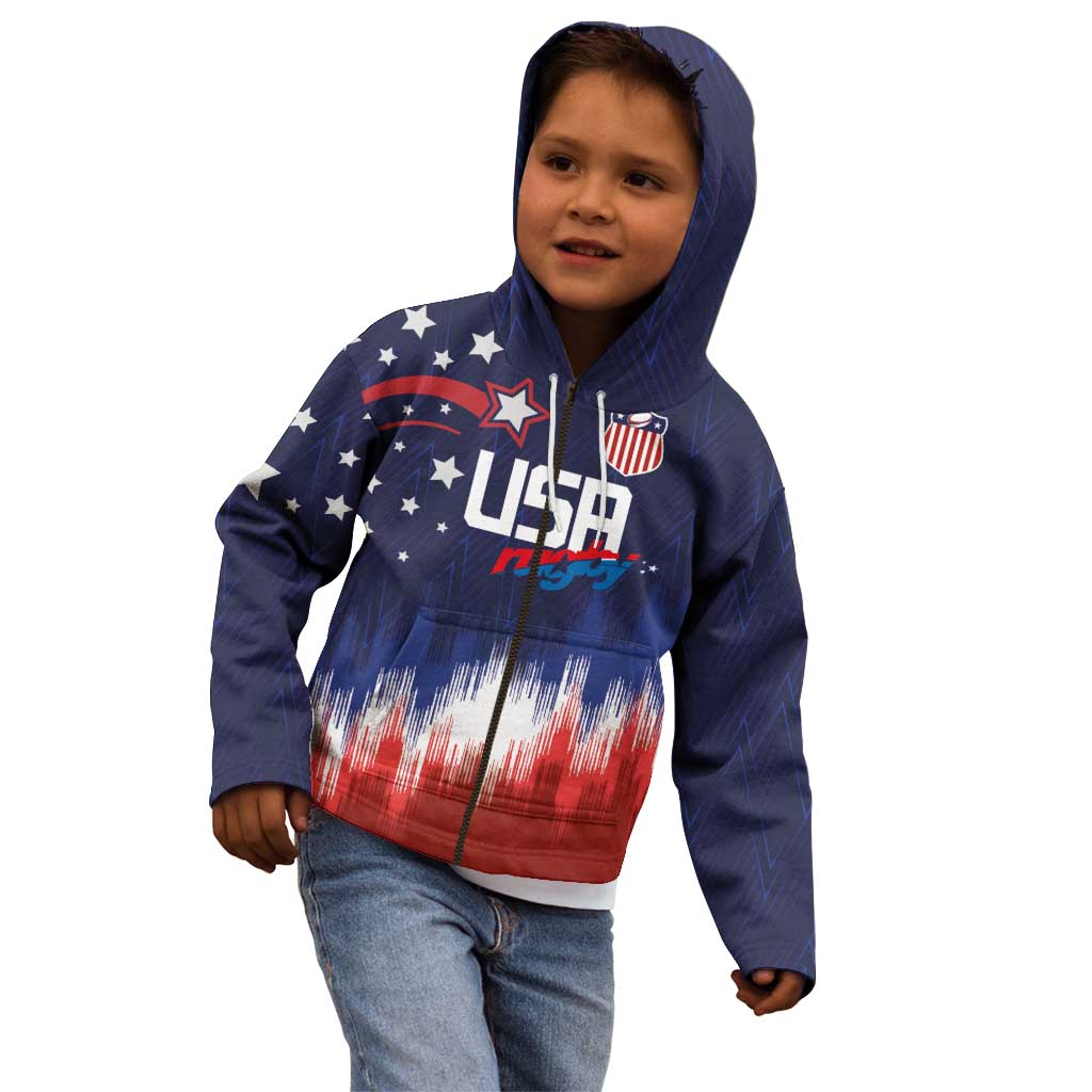 Custom Rugby USA Kid Hoodie American Icon - Wonder Print Shop