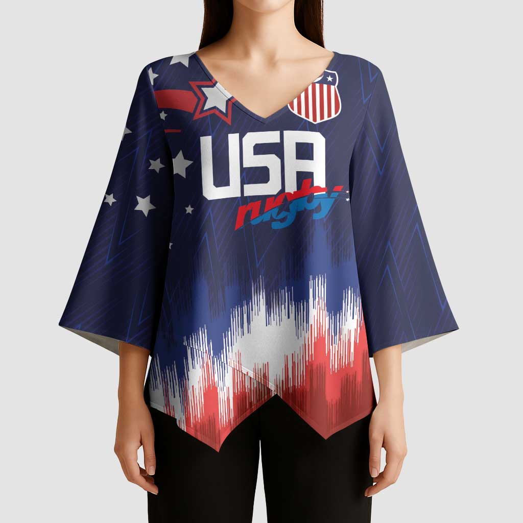 Custom Rugby USA Kimono Sleeve Blouse American Icon - Wonder Print Shop