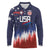 Custom Rugby USA Long Sleeve Polo Shirt American Icon - Wonder Print Shop