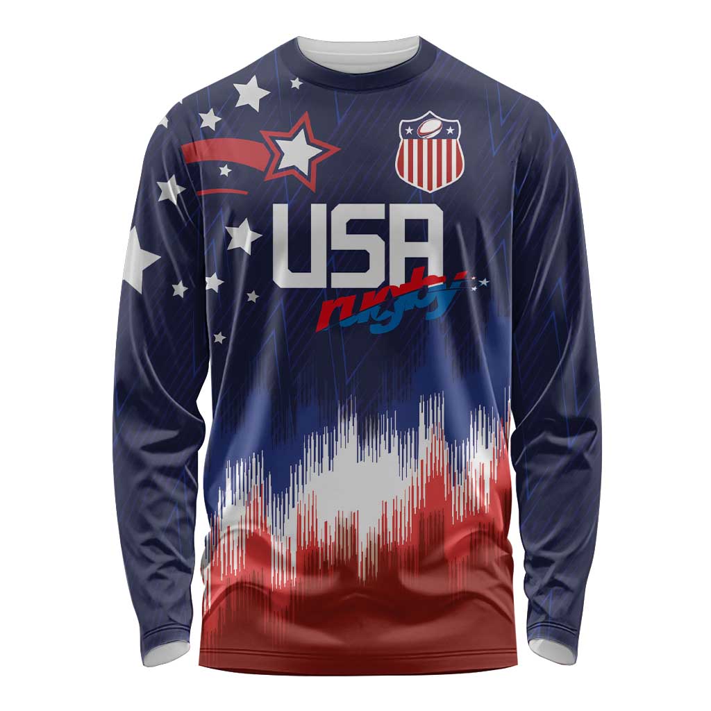Custom Rugby USA Long Sleeve Shirt American Icon - Wonder Print Shop