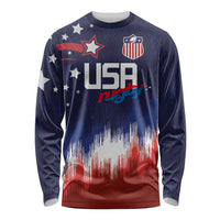 Custom Rugby USA Long Sleeve Shirt American Icon - Wonder Print Shop