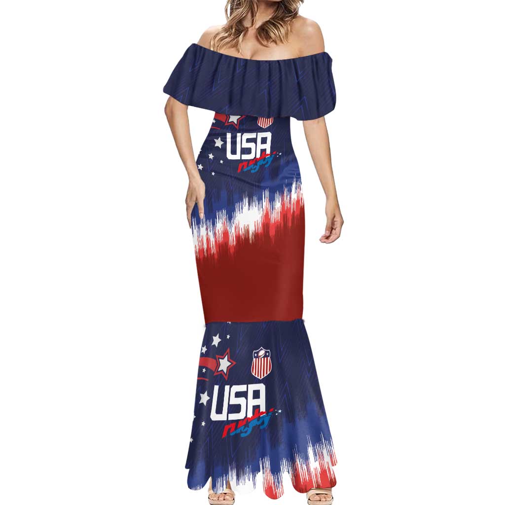 Custom Rugby USA Mermaid Dress American Icon - Wonder Print Shop