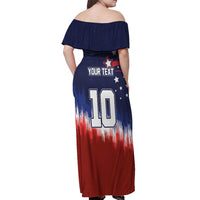 Custom Rugby USA Off Shoulder Maxi Dress American Icon - Wonder Print Shop