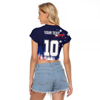 Custom Rugby USA Raglan Cropped T Shirt American Icon - Wonder Print Shop