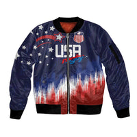 Custom Rugby USA Sleeve Zip Bomber Jacket American Icon - Wonder Print Shop