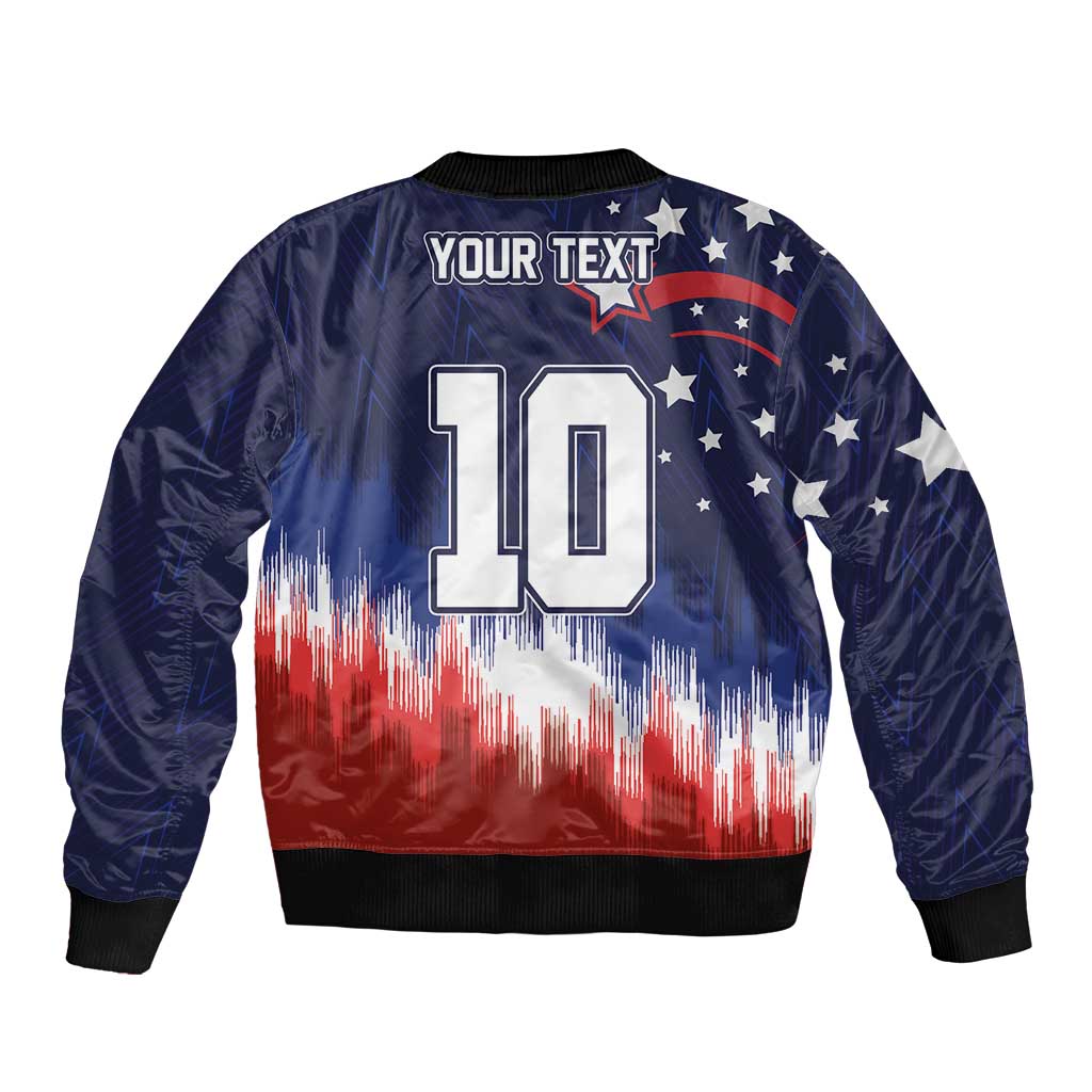 Custom Rugby USA Sleeve Zip Bomber Jacket American Icon - Wonder Print Shop