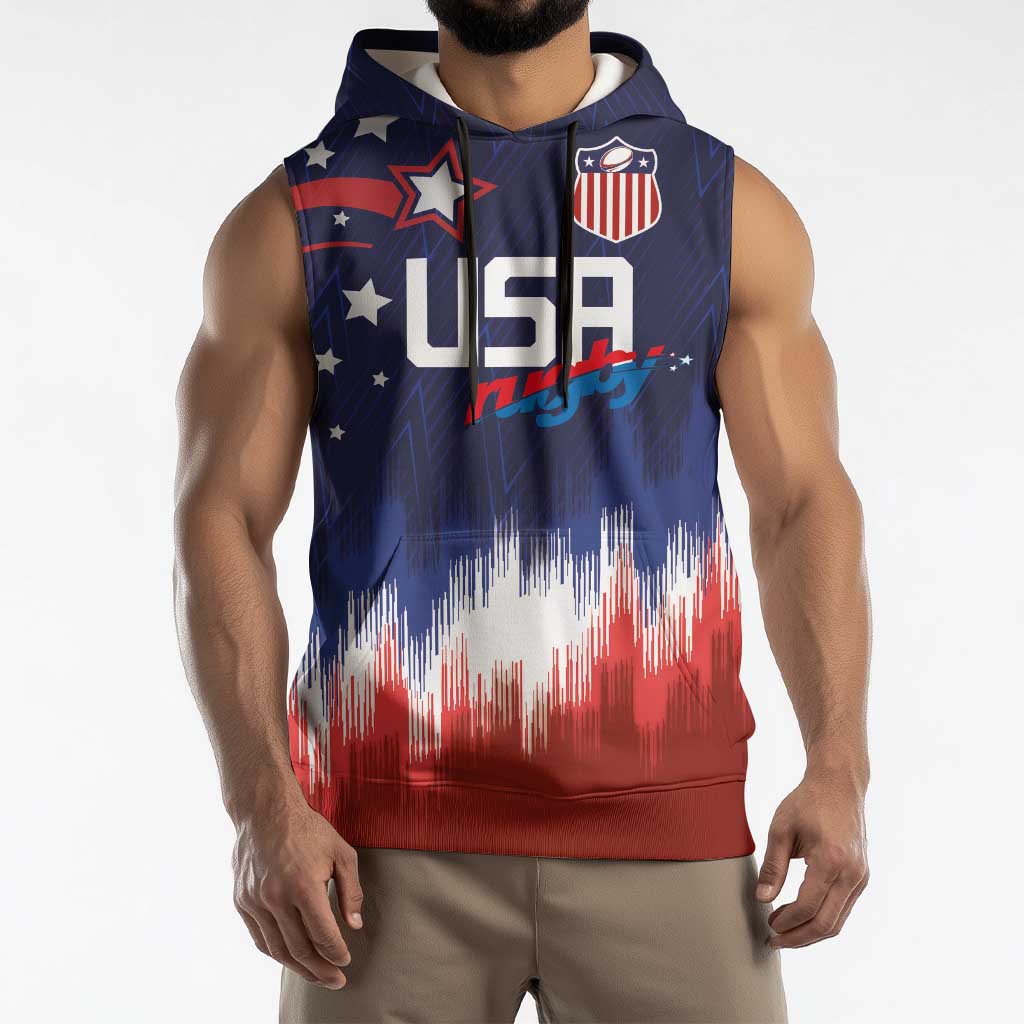 Custom Rugby USA Sleeveless Hoodie American Icon - Wonder Print Shop