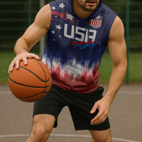 Custom Rugby USA Sleeveless Hoodie American Icon - Wonder Print Shop