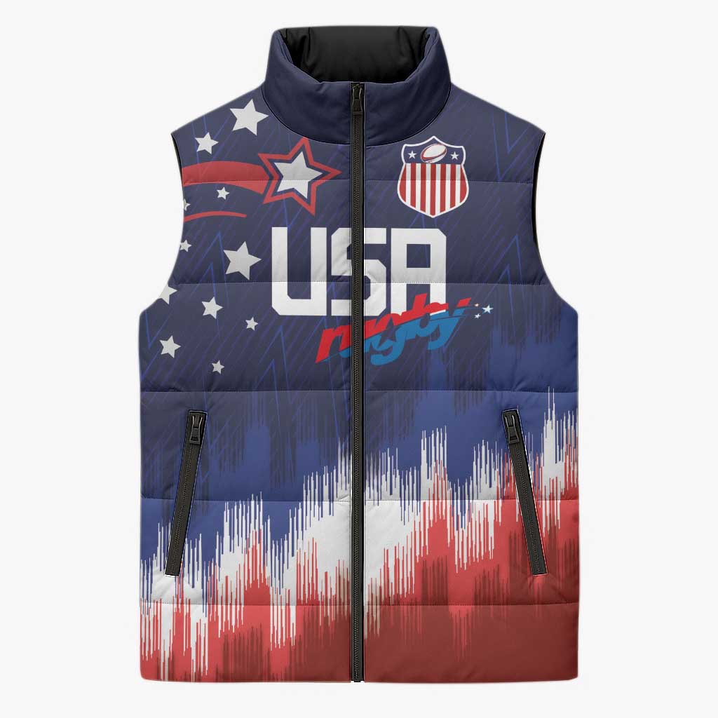Custom Rugby USA Sleeveless Puffer Jacket American Icon - Wonder Print Shop