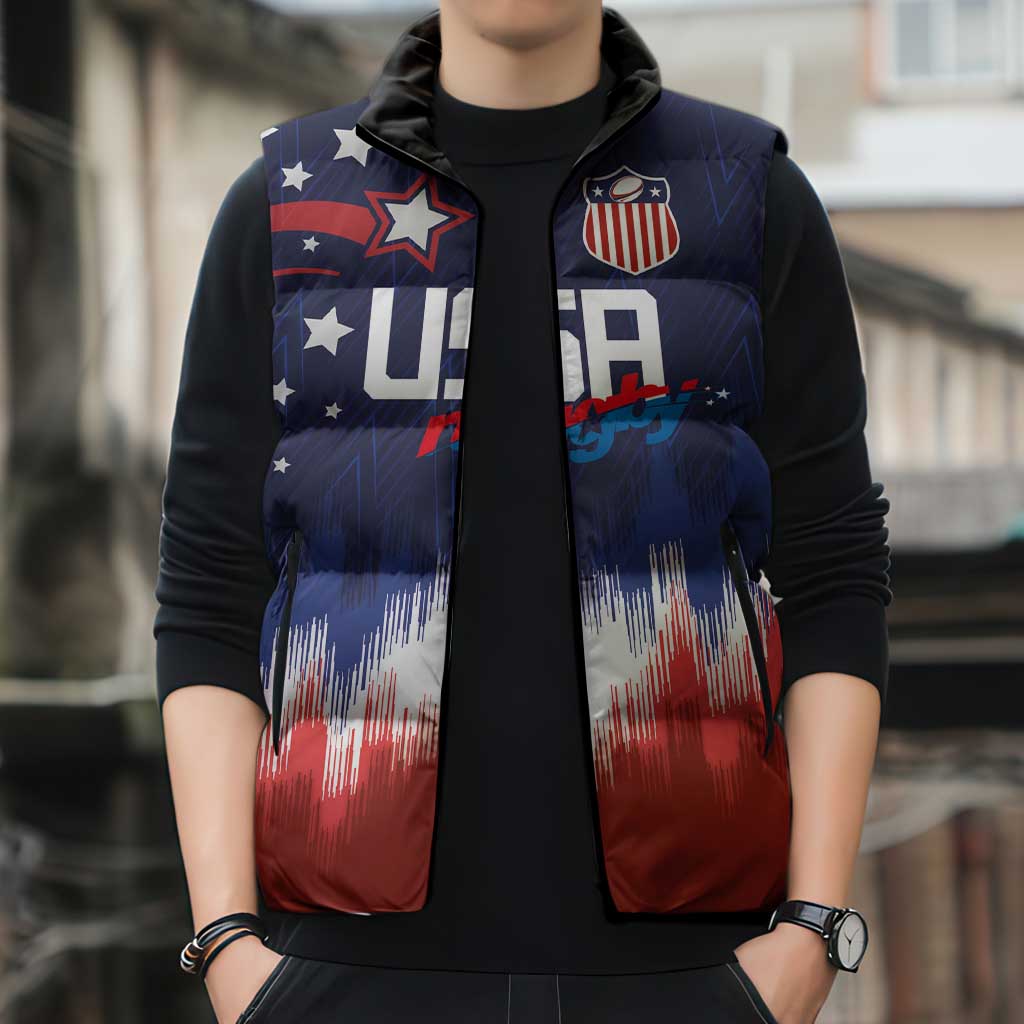 Custom Rugby USA Sleeveless Puffer Jacket American Icon - Wonder Print Shop