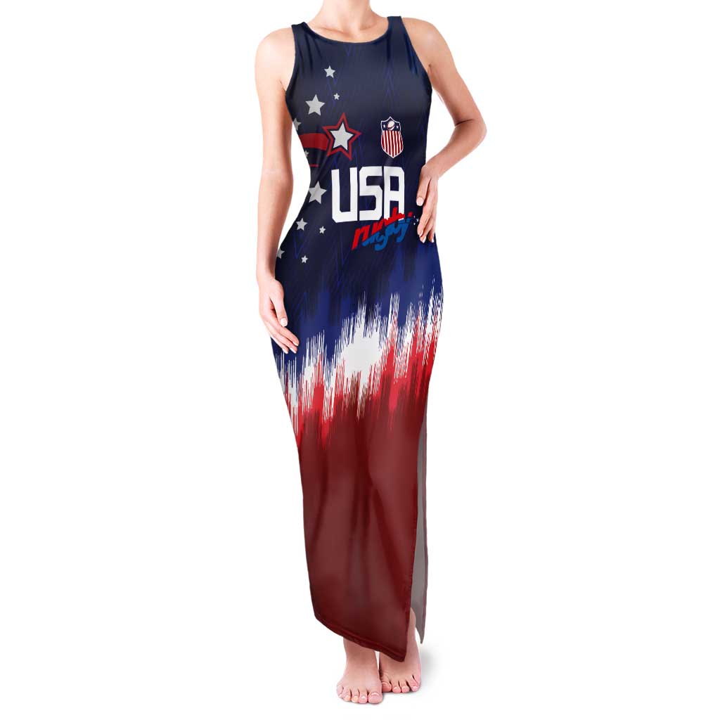 Custom Rugby USA Tank Maxi Dress American Icon - Wonder Print Shop